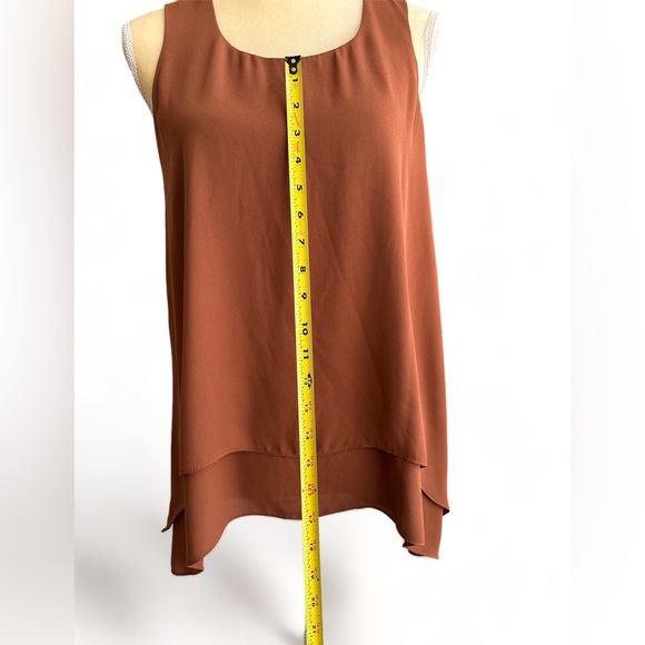 NWT Karen Kane - Canyonland Double Layer Tank Size S - Color Rust Scoop Neck - Picture 5 of 10
